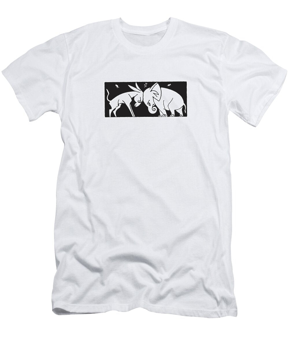 Gop Elephant and Dem Donkey Butting Heads Csa Images T-Shirt