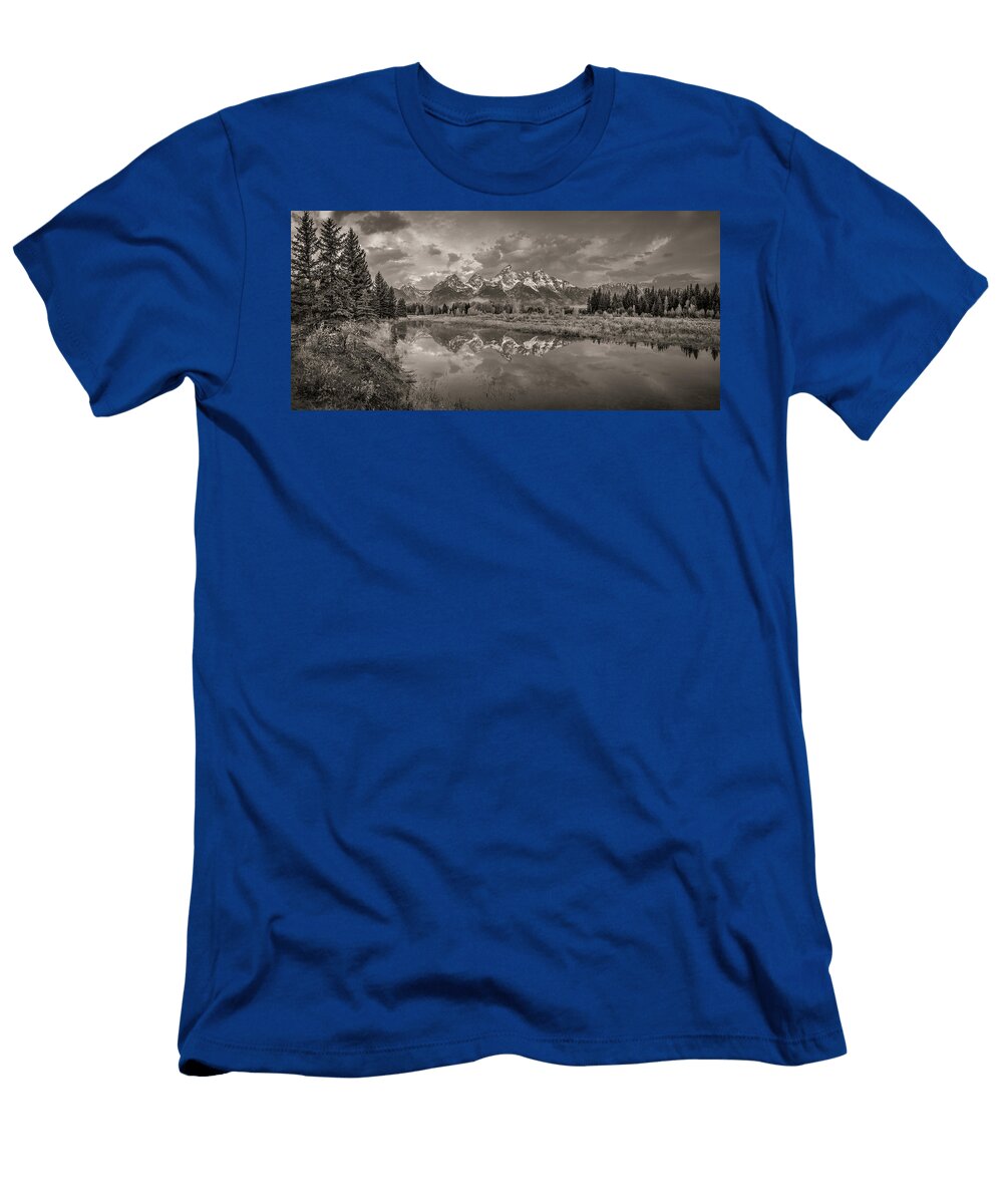 Grand Teton Monochromatic Panoramic Scott Mcguire T-Shirt
