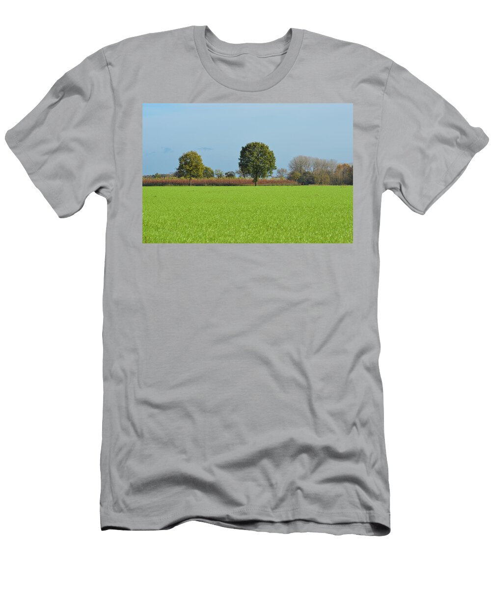 Green Grass Field and Trees in the Background Johan Ferret T-Shirt