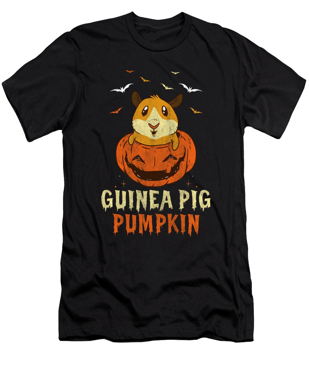 Guinea Pig Pumpkin Halloween Scary Bats Tenshirt T-Shirt