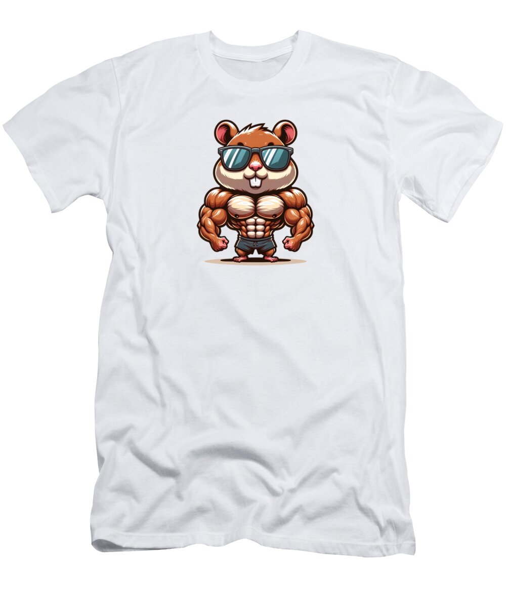Gym Hamster Workout Fitness Weightlifting Girl Rob Eleanor T-Shirt