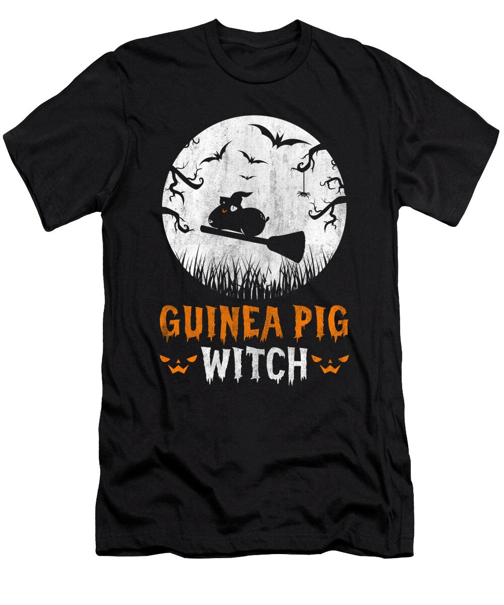 Halloween Guinea Pig Witch Spooky Bats Tenshirt T-Shirt