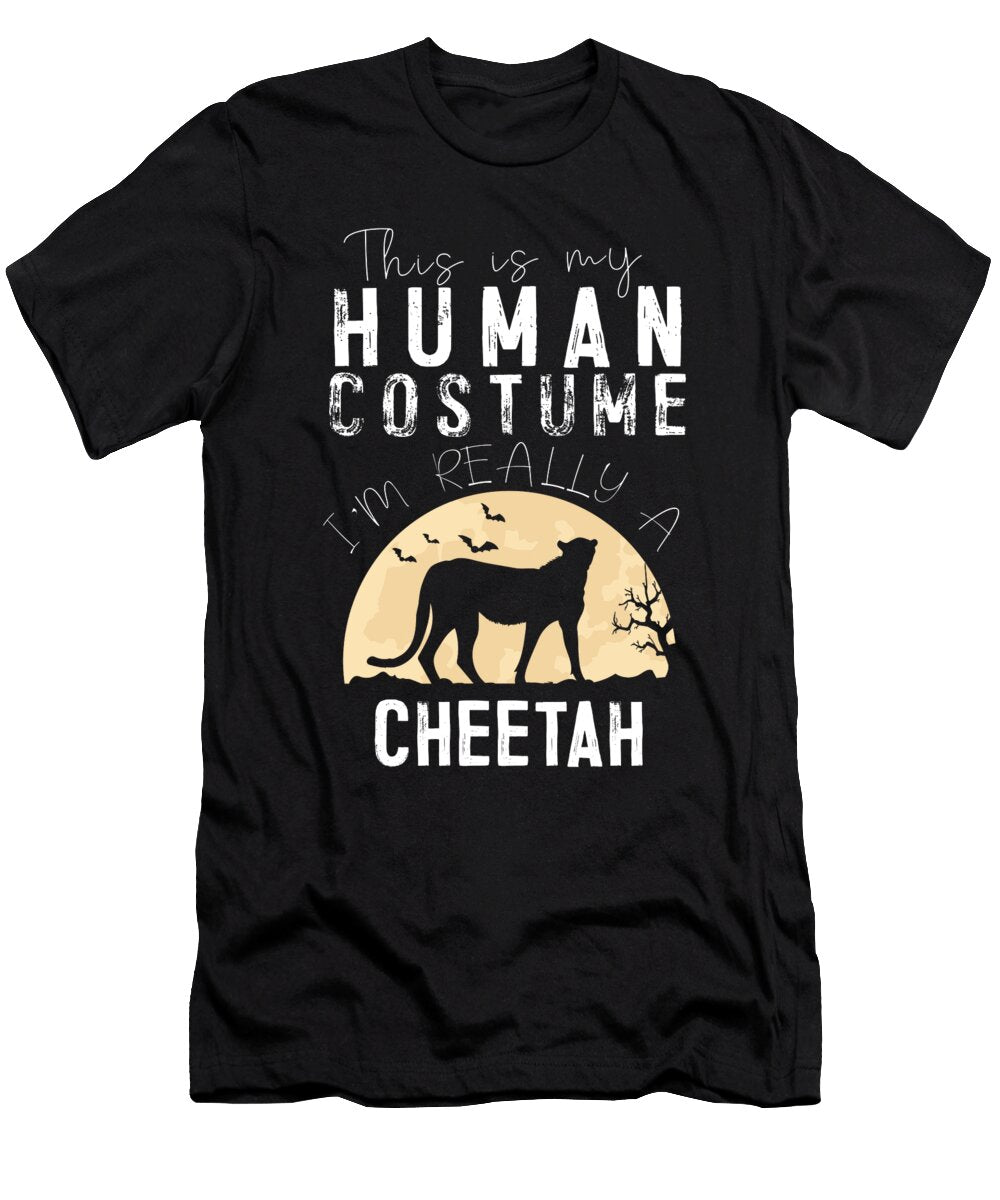 Halloween Human Costume Cheetah Creepy Horror Wowshirt T-Shirt