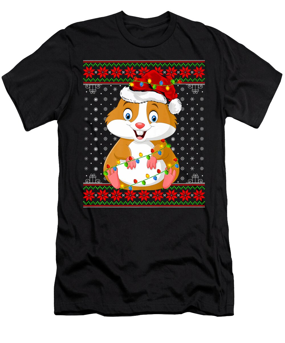 Hamster Christmas Lights Ugly Sweater Santa Hamster Xmas Thepassionshop T-Shirt