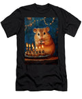 Hamster Cute Mouse Celebrating Birthday with Candles Adrien Efren T-Shirt