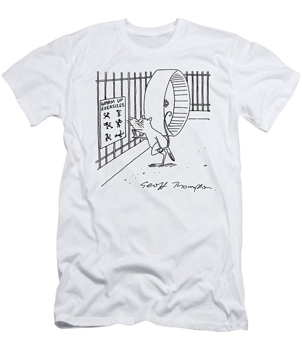 Hamster Doing Warm Up Exercises Before Going on the Wheel Geoff Thompson T-Shirt