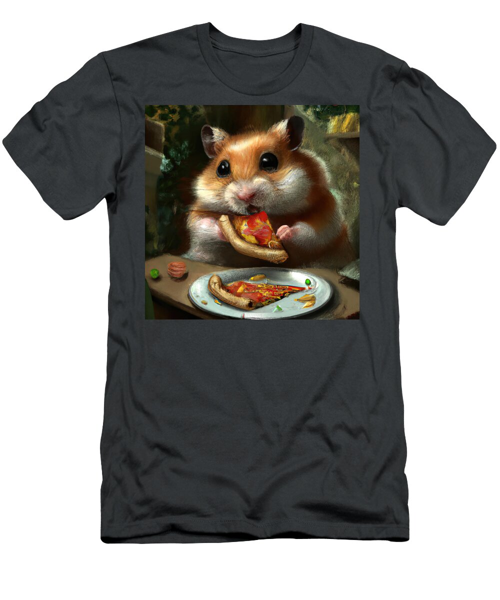 Hamster Eating Pizza Alexandrai T-Shirt