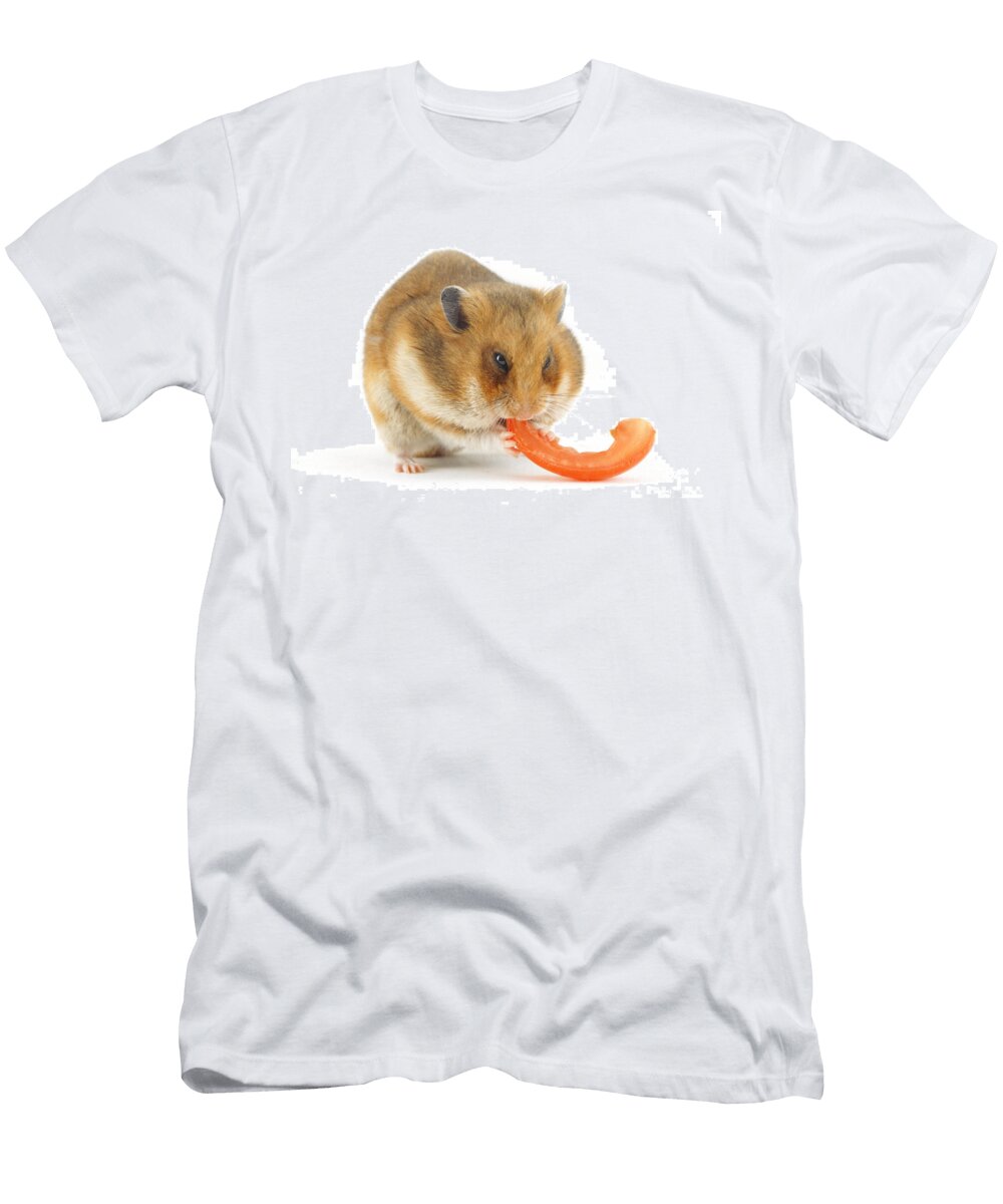 Hamster Eating Tomato Jane Burton T-Shirt