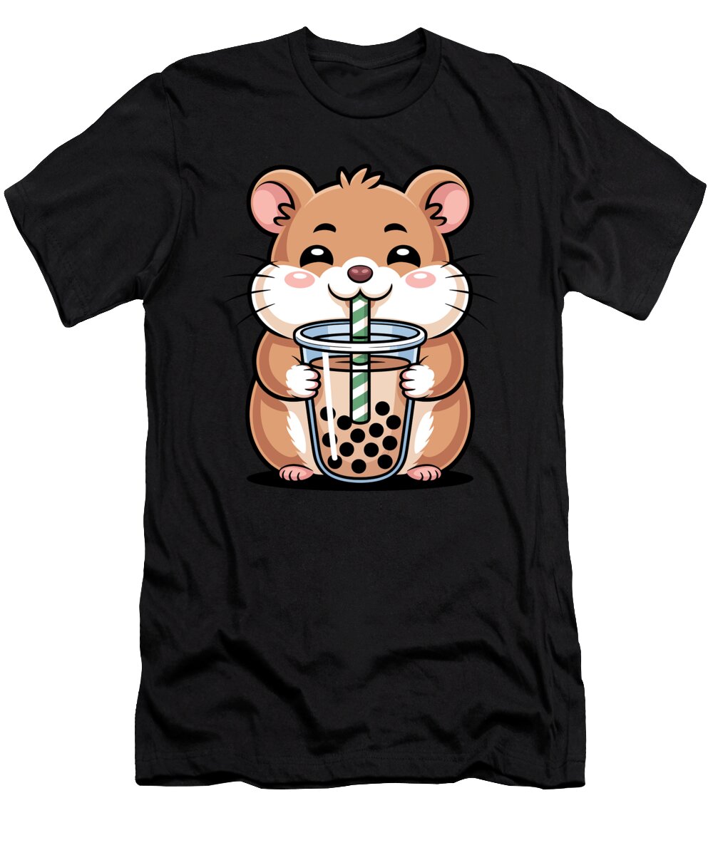 Hamster Enjoying Bubble Tea Joanna Redesiuk T-Shirt