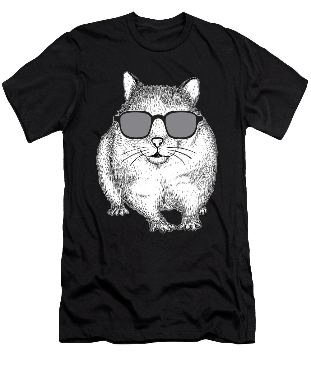 Hamster Glasses Hipster Rodent Pet Mustache Gift Thomas Larch T-Shirt