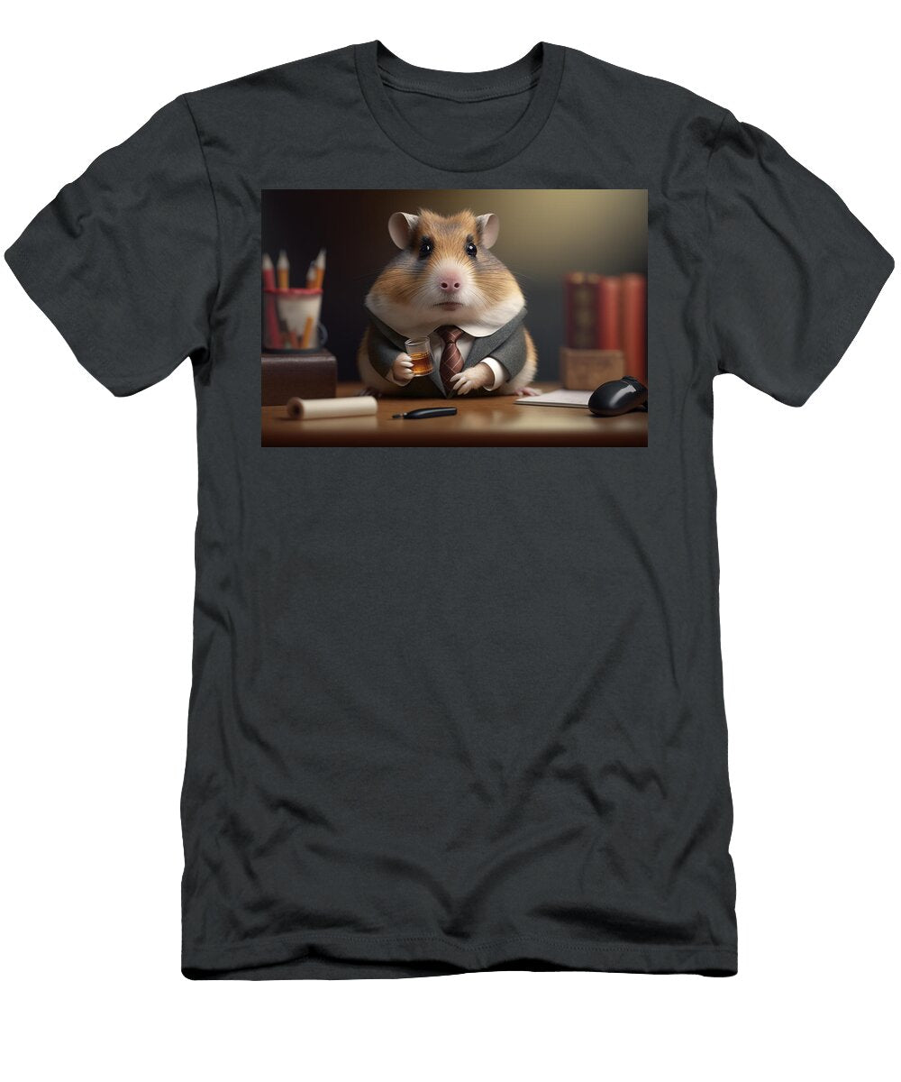 Hamster in a Business Suit with Whisky in His Hand Marija Starcevic T-Shirt