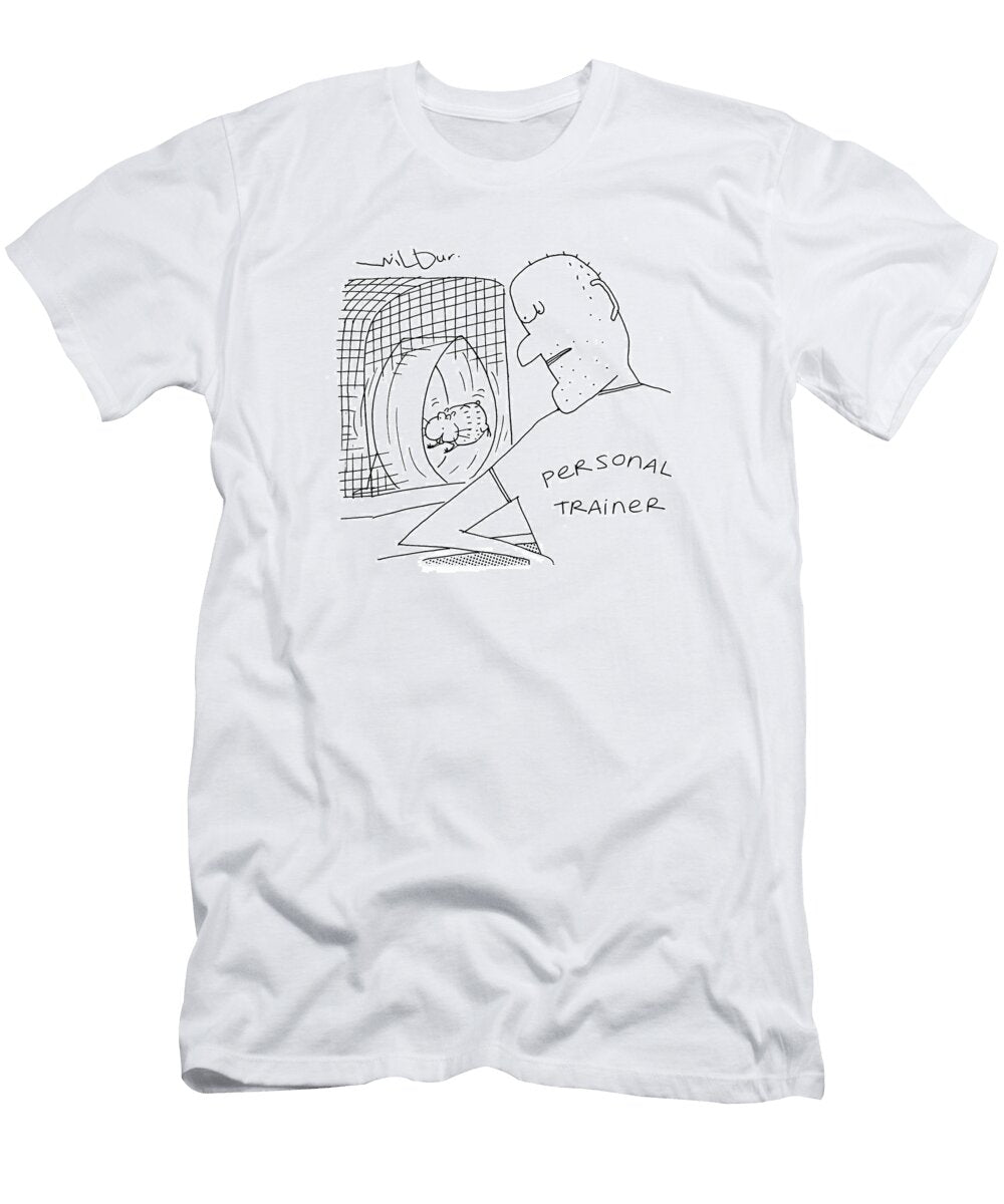 Hamster in a Wheel with a Personal Trainer Wilbur Dawbarn No Index T-Shirt