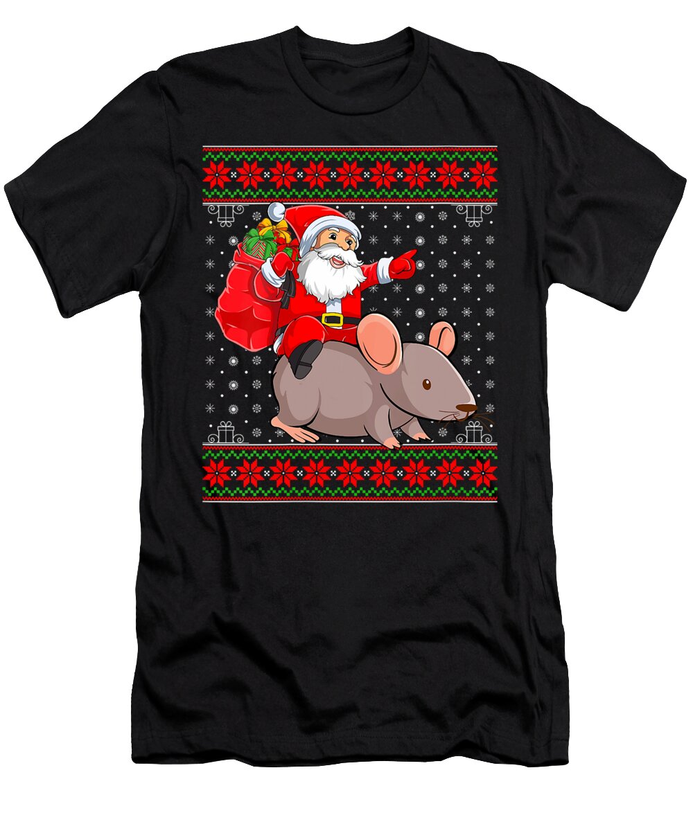 Hamster Lover Xmas Ugly Santa Riding Hamster Christmas Thepassionshop T-Shirt