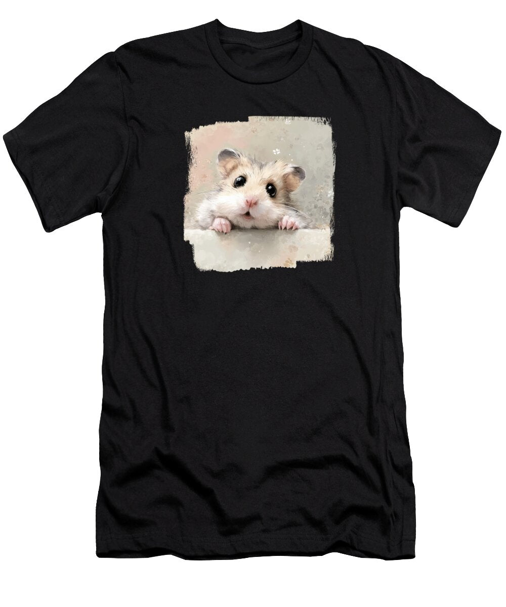 Hamster Peeking Over Wall 01 Elisabeth Lucas T-Shirt