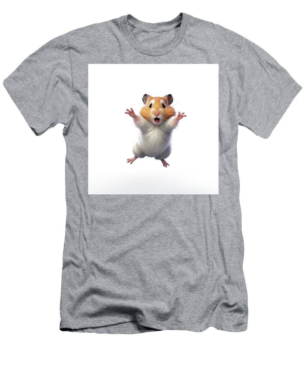 Hamster Pet with Open Mouth Running Fast on the Withe Background Pavel Shlykov T-Shirt