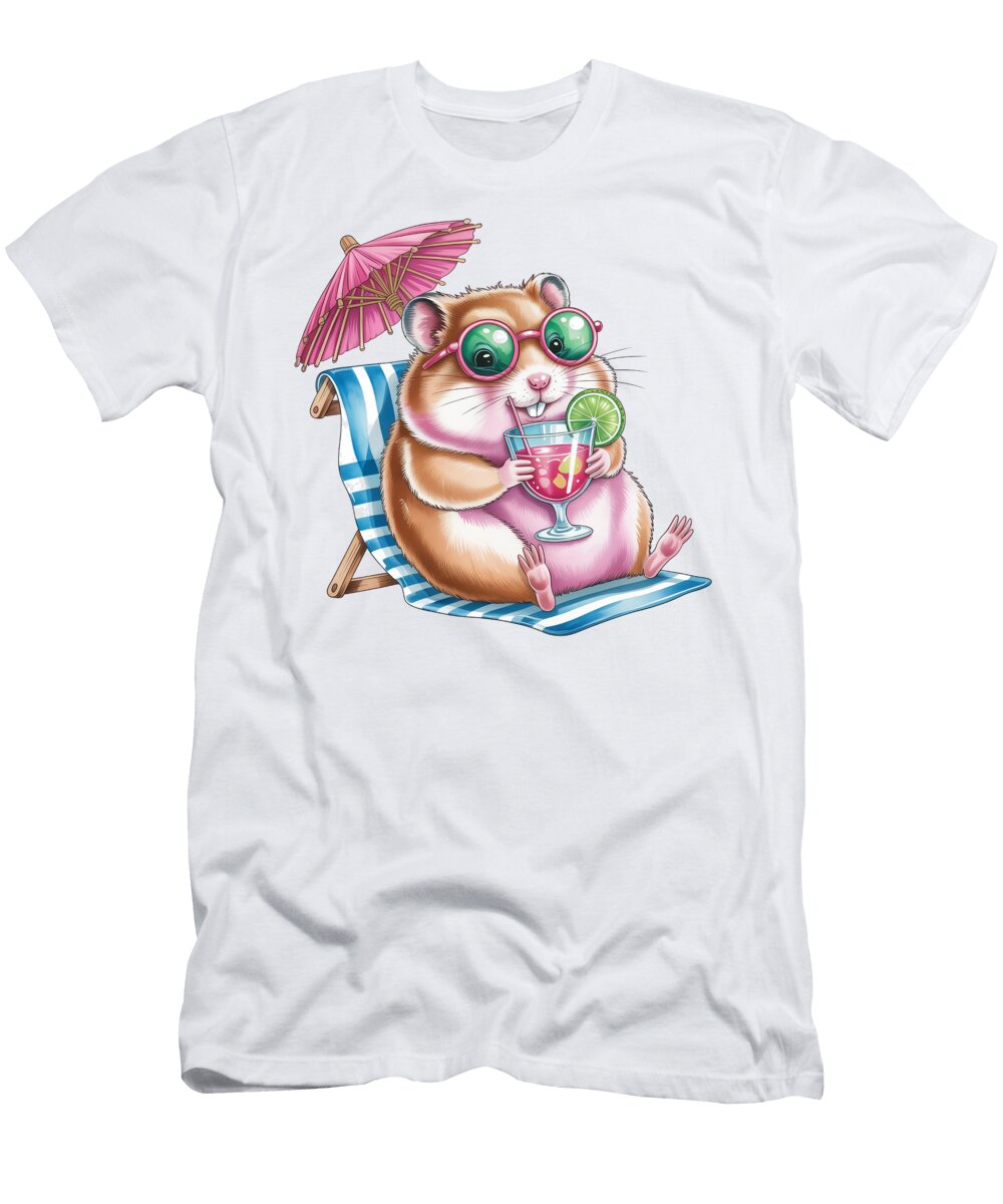 Hamster Relaxing with a Drink Joanna Redesiuk T-Shirt