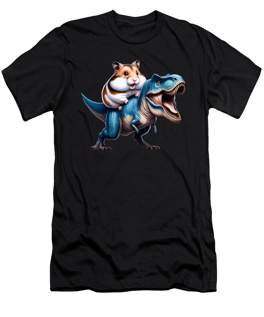 Hamster Riding Dinosaur Lover Job T-Shirt