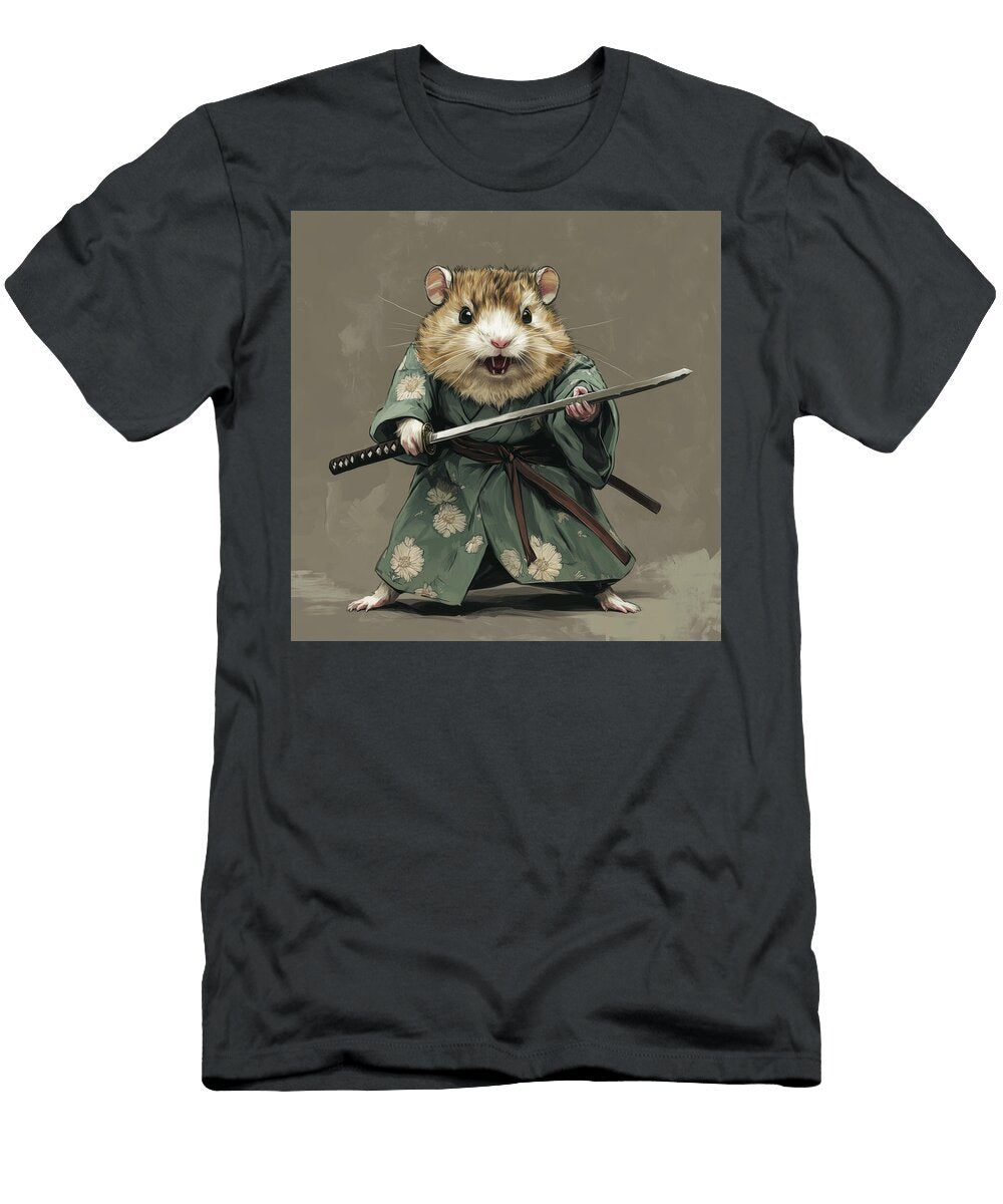 Hamster Samurai Warrior with Katana Digital Art Dahula Anita T-Shirt