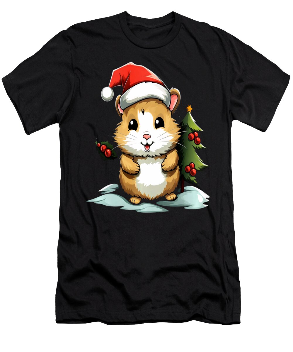 Hamster Santa Hat Christmas Tree Winter Snow X Mas Thepassionshop T-Shirt