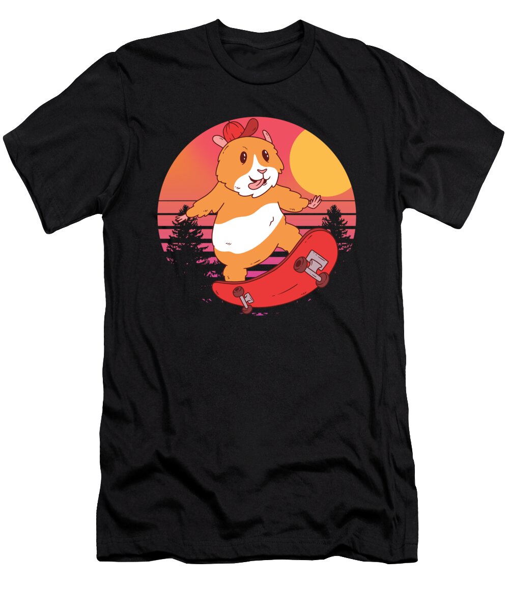 Hamster Skater Skateboard Sunset Rodent Gift Thomas Larch T-Shirt