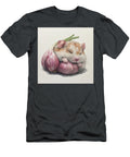 Hamster Sleeping Peacefully Nestled in a Garlic Bulb Chandana Ragar T-Shirt