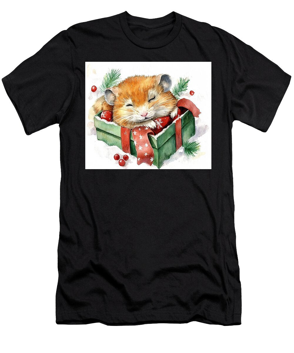 Hamster Sleepy Mouse in Christmas Gift Grover Mcclure T-Shirt