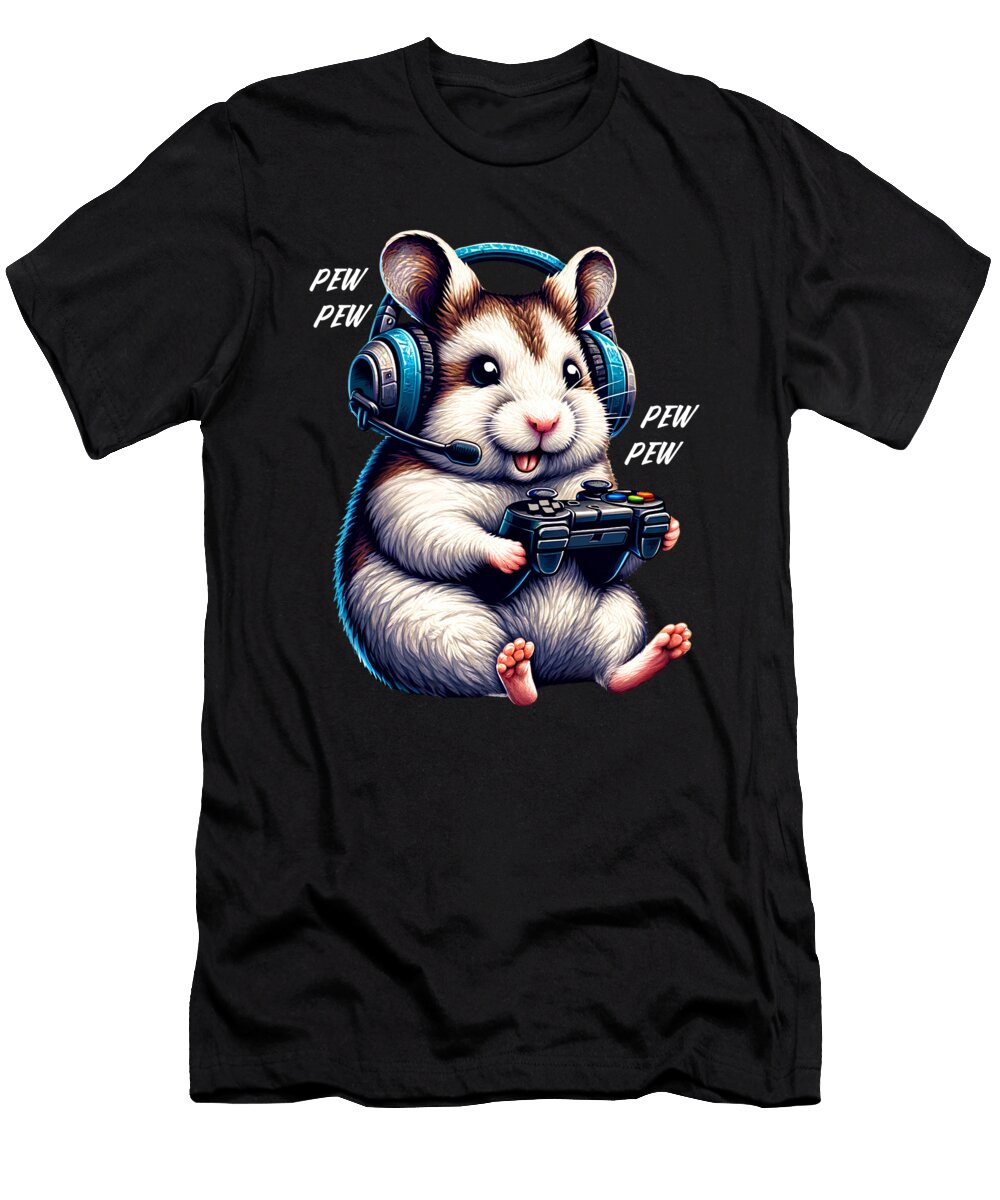 Hamster Video Game Gaming Nerd Job T-Shirt