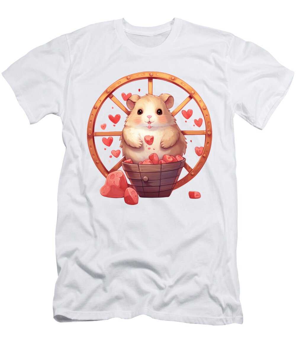 Hamster Wheel of Love Valentines Day Furry Friend Sifou Store T-Shirt