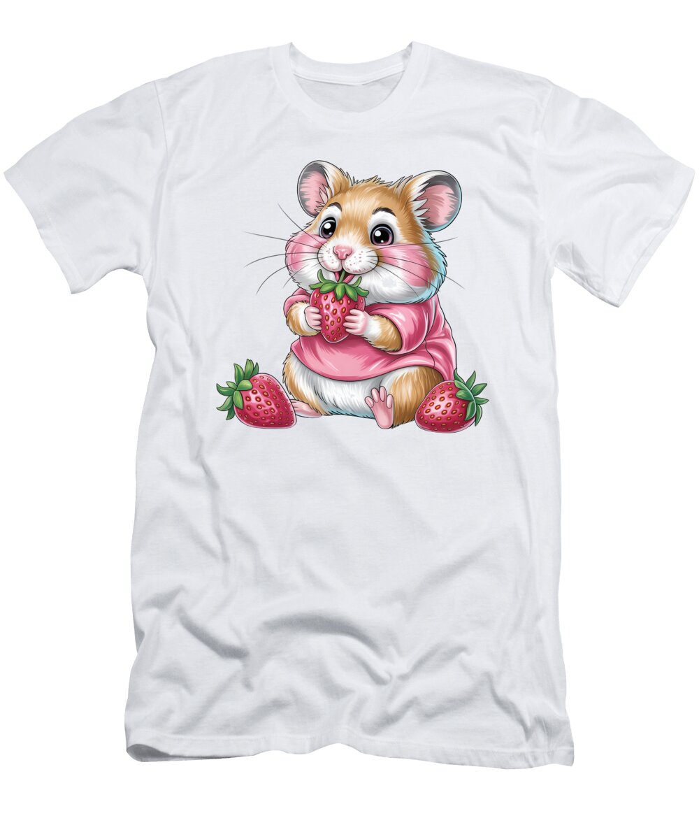 Hamster with Strawberries Joanna Redesiuk T-Shirt