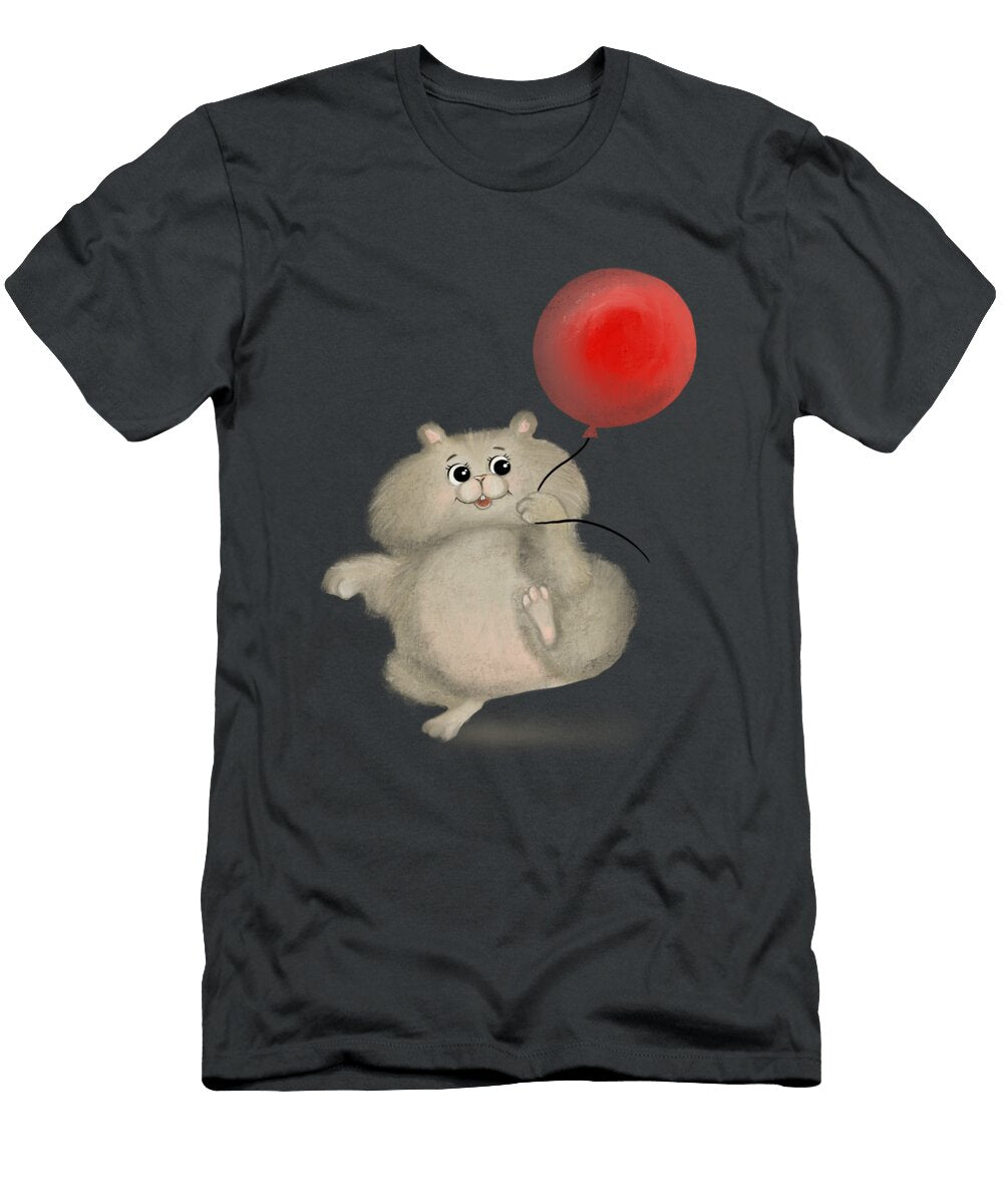 Happy Hamster with Red Balloon Nataly Istomina T-Shirt