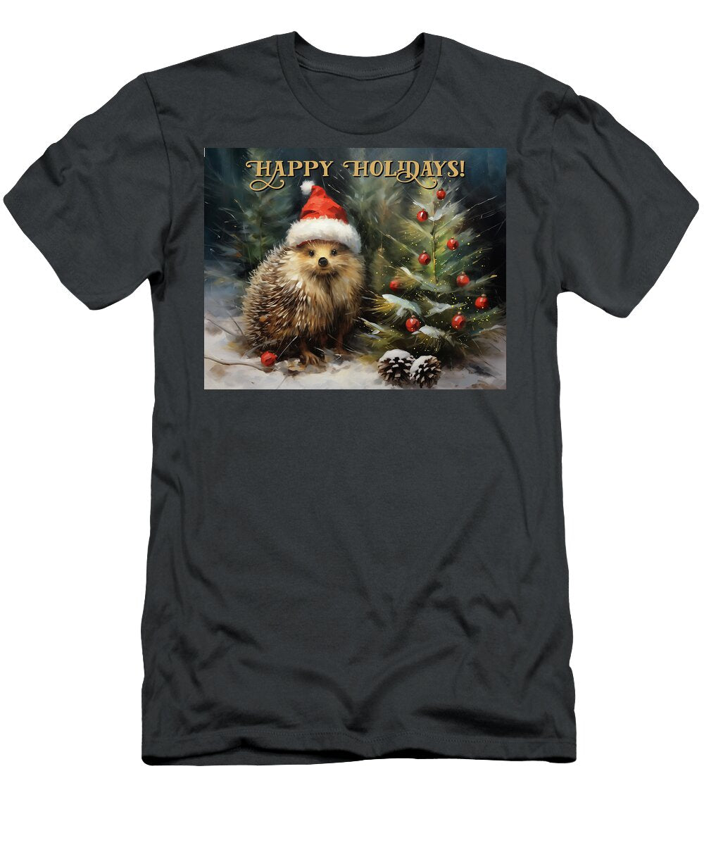 Happy Holidays Hedgehog Tammy Wetzel T-Shirt
