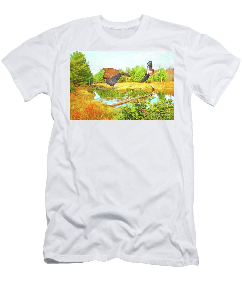 Hawks on the Prowl Laura D Young T-Shirt