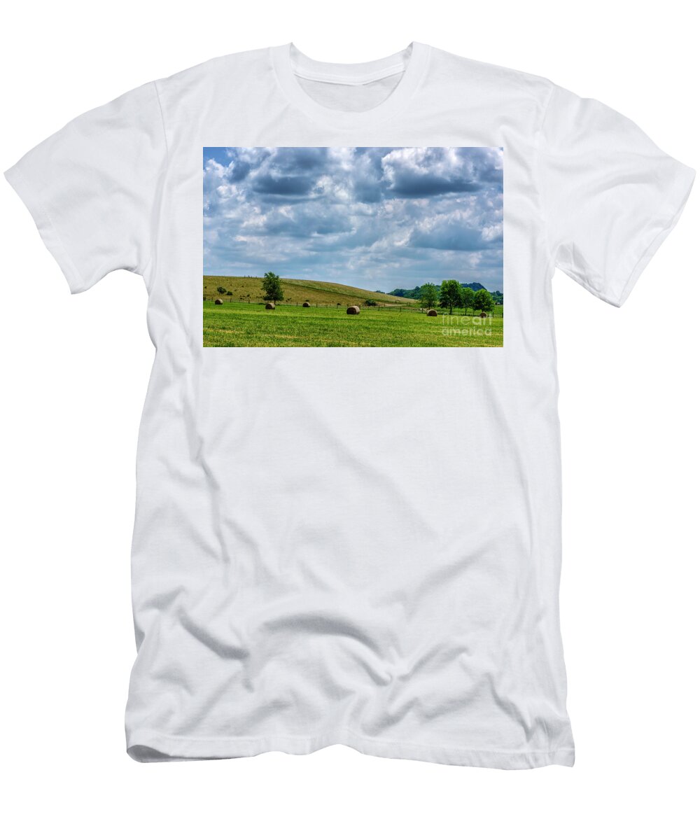 Hay Season Along Little Beaver Creek Road Thomas R Fletcher T-Shirt