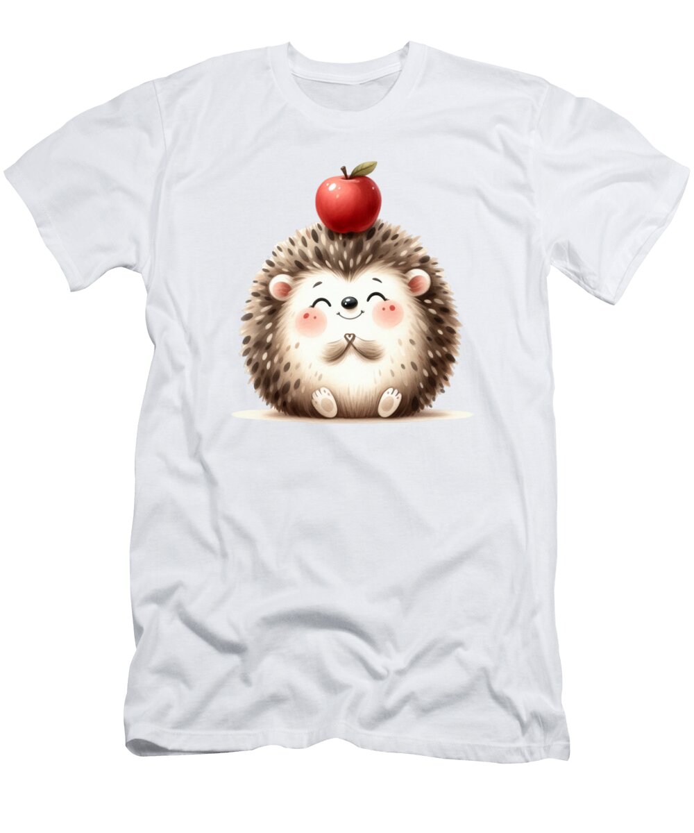 Hedgehog and Apple Joanna Redesiuk T-Shirt