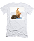 Hedgehog and Kitten Eating Jane Burton T-Shirt