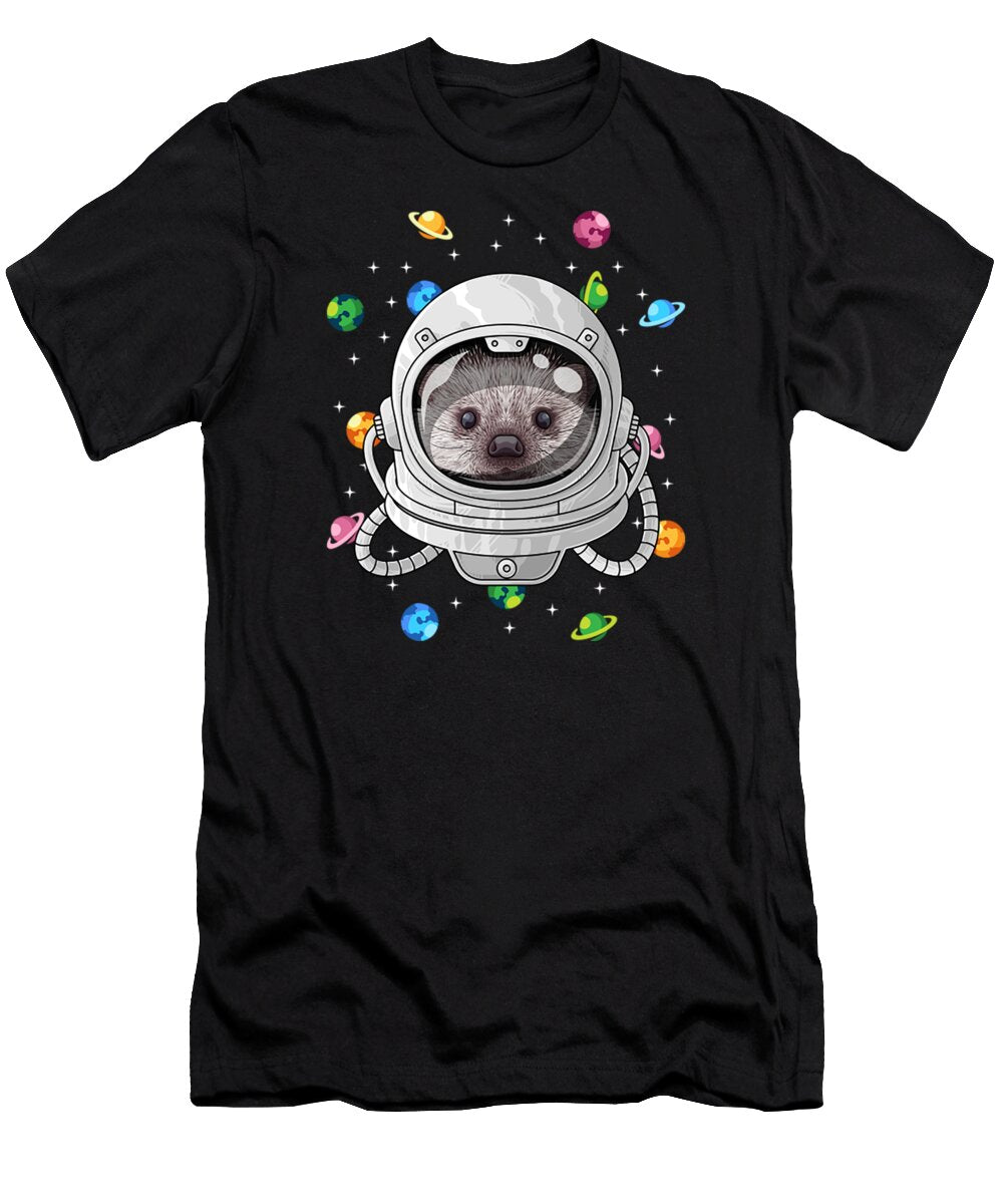 Hedgehog Astronaut Animal Deep in Space Cosmic Universe Acil Kancil T-Shirt