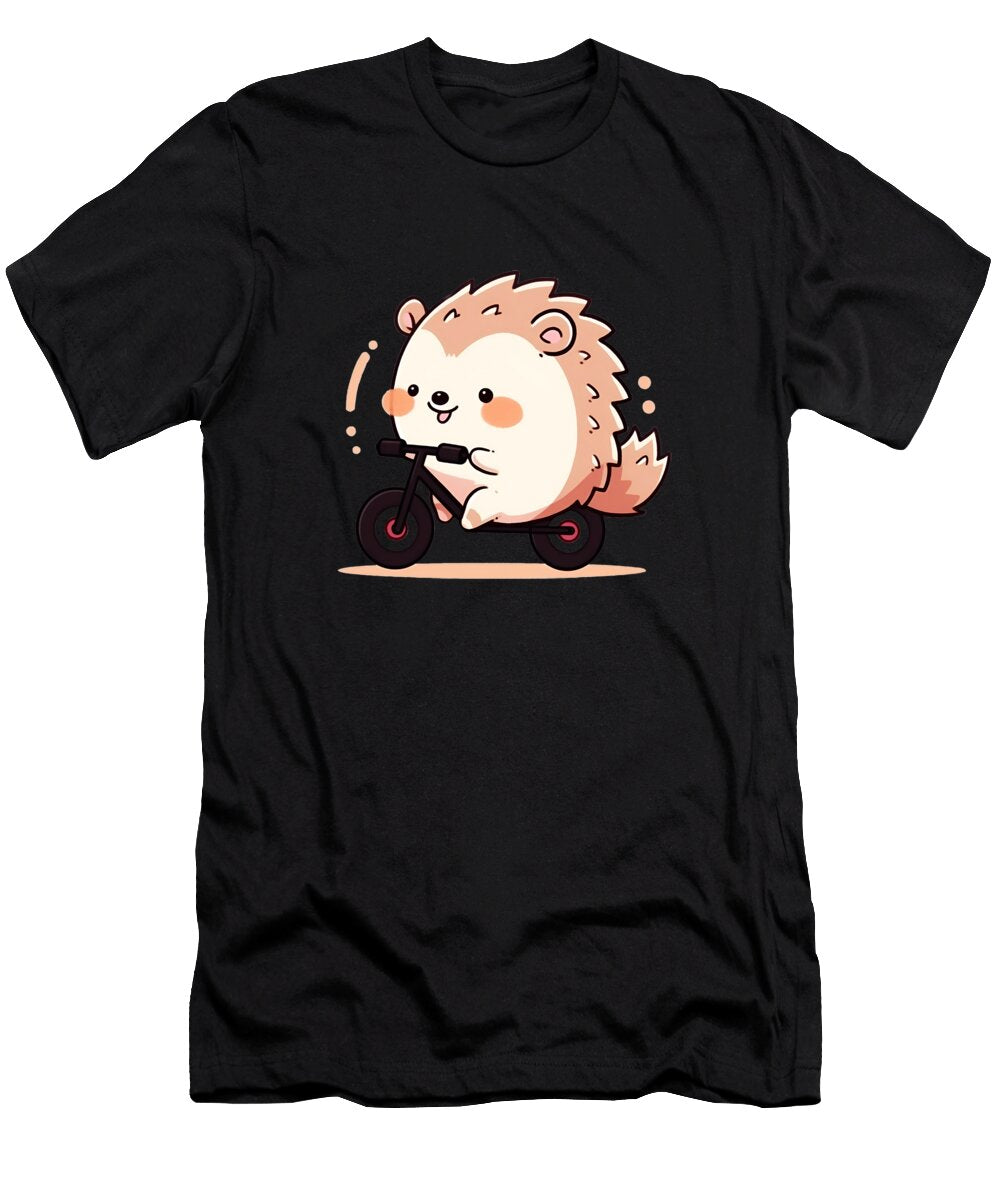 Hedgehog Biking Luke Moore T-Shirt