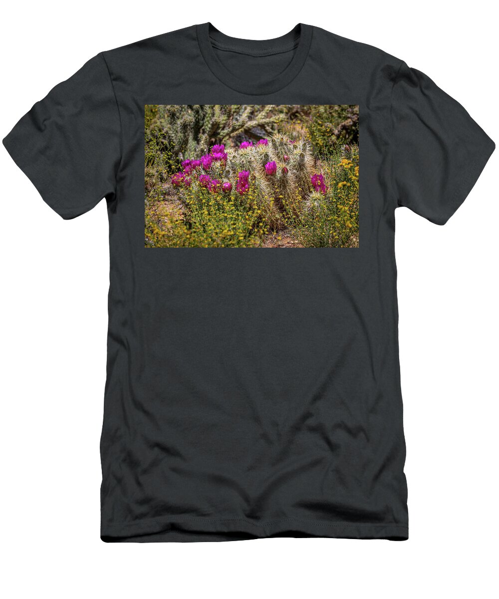 Hedgehog Blooms Anza Borrego Peter Tellone T-Shirt