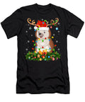 Hedgehog Christmas Lights Reindeer Santa Hat Zyneu Gangd T-Shirt