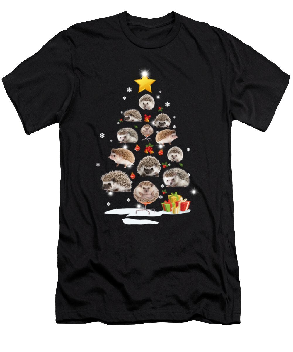 Hedgehog Christmas Tree Hedgehog Xmas Funny Gift Tinh Tran Le Thanh T-Shirt