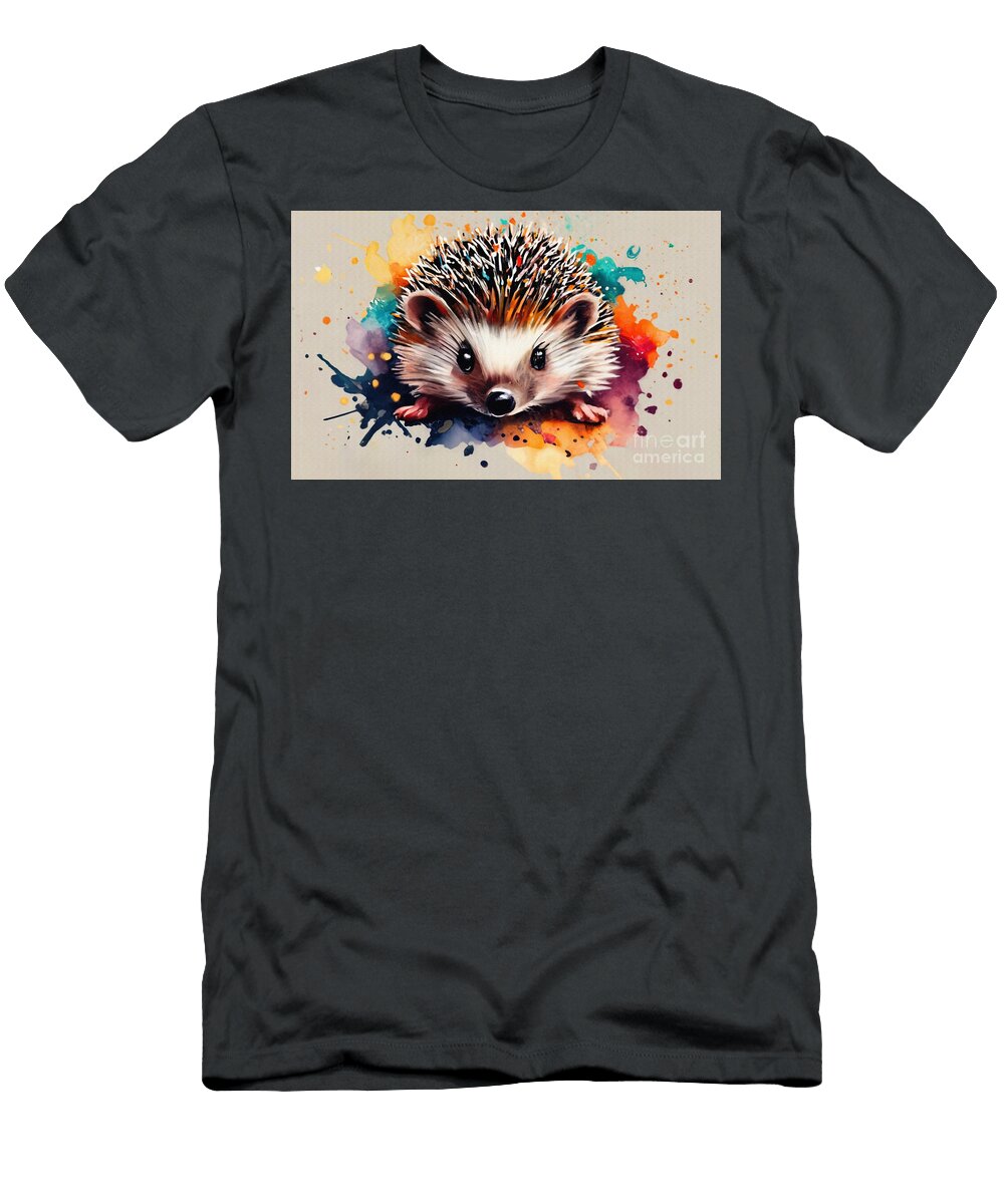 Hedgehog Cute Animal Color Small Rhys Jacobson T-Shirt