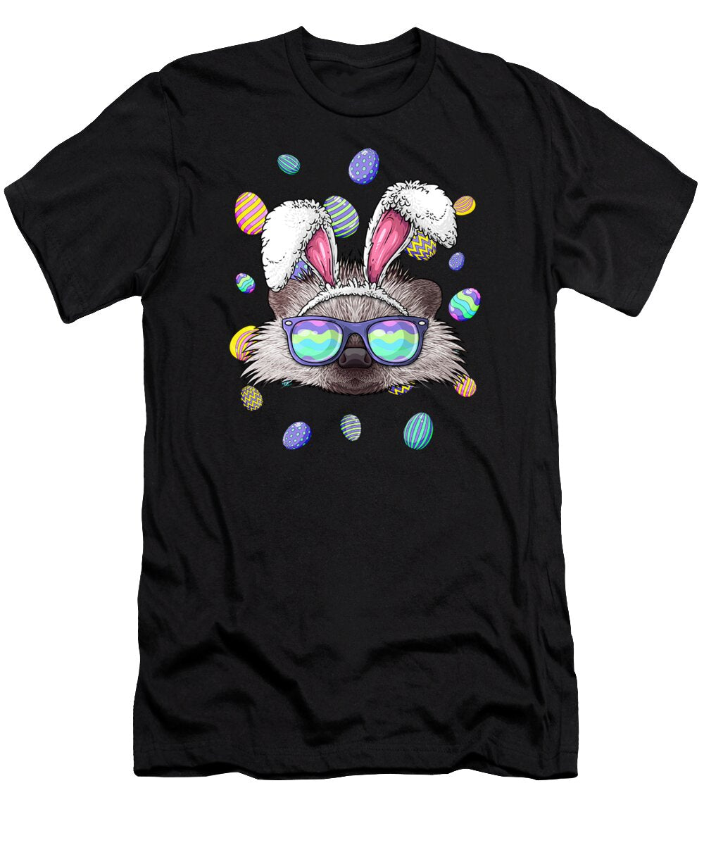 Hedgehog Easter Bunny Ears Funny Easter Eggs Hunting Acil Kancil T-Shirt
