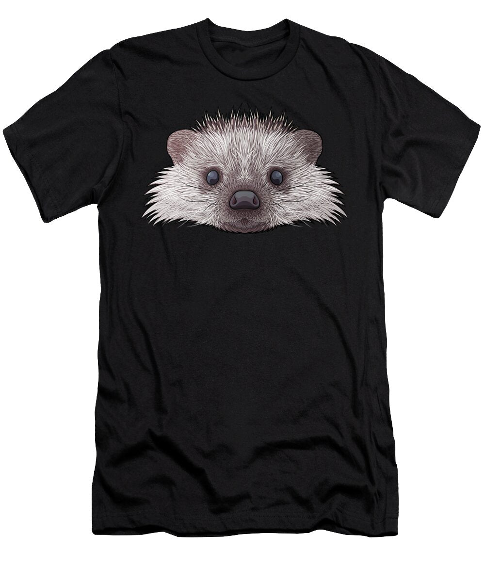 Hedgehog Face Hedgepig Spiny Mammal Animal Kids Boys Acil Kancil T-Shirt