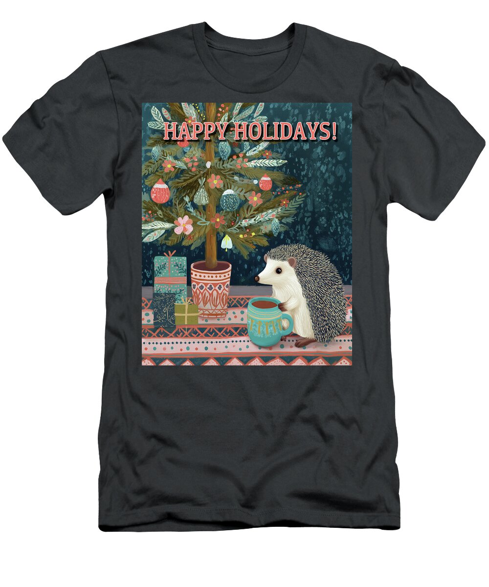 Hedgehog Happy Holidays Tammy Wetzel T-Shirt