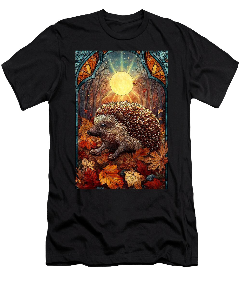 Hedgehog in Autumn Forest Hedgehog Luna Farmer T-Shirt
