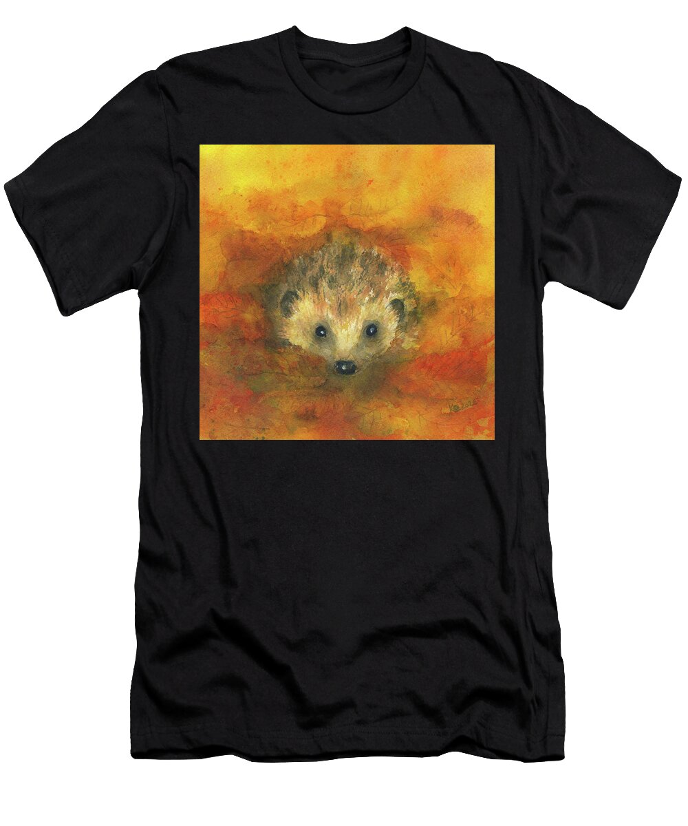 Hedgehog in Autumn Square Karen Kaspar T-Shirt