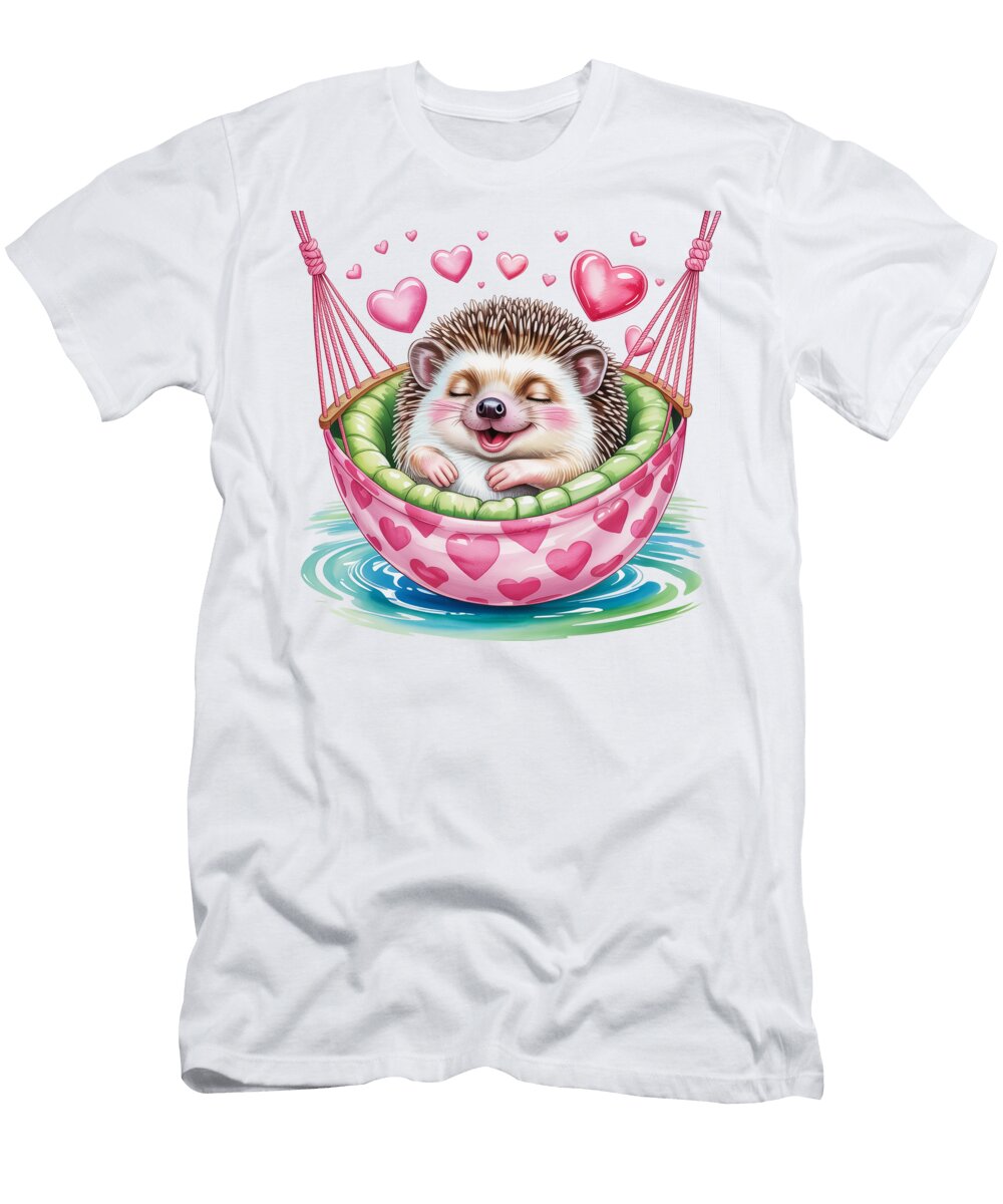 Hedgehog in Heart Hammock Joanna Redesiuk T-Shirt