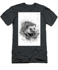 Hedgehog Ink Drawing in Splash of Inked Black and White Animal Intricate Details Funnygiftscreation T-Shirt