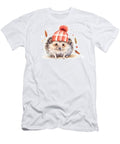 Hedgehog Knitted Hat with Pompon Cartoon Watercolor Illustrati N Akkash T-Shirt
