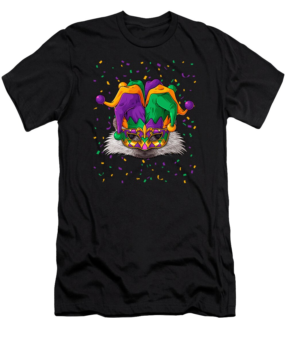 Hedgehog Mardi Gras Animal Face Carnival Jester Festival Acil Kancil T-Shirt